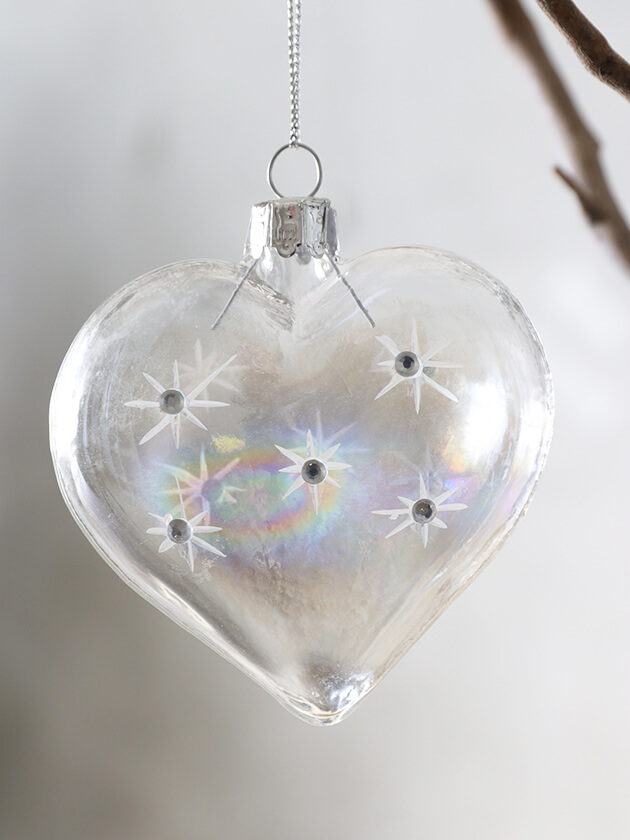 GOODWILLガラスオーナメントJEWEL HEART8cm サラグレース